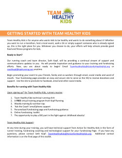 getting started with team healthy kids