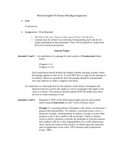 12th Grade Honors Summer Reading Assignment