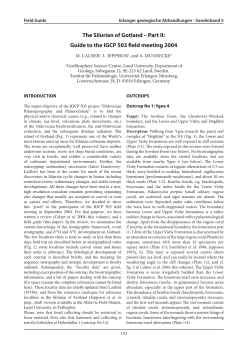 The Silurian of Gotland o Part II: Guide to the IGCP 503 field meeting