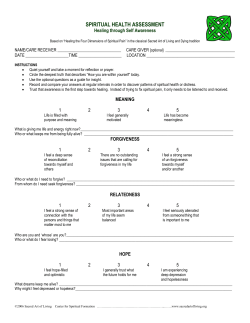Spiritual Health Assessment