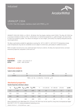 Industeel URANUS&reg; 2304