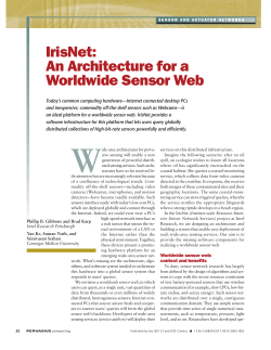 IrisNet: An Architecture for a Worldwide Sensor Web