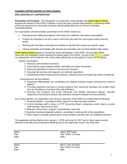 HOUSING OPPORTUNITIES ACTION COUNCIL DECLARATION OF
