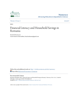 Financial Literacy and Household Savings in Romania