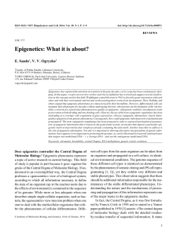 Epigenetics: What it is about?