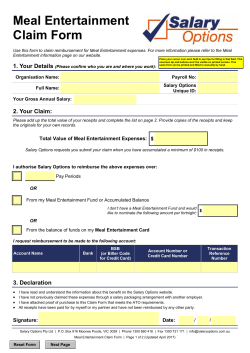 Meal Entertainment Claim Form