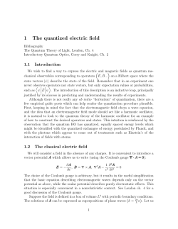 1 The quantized electric field