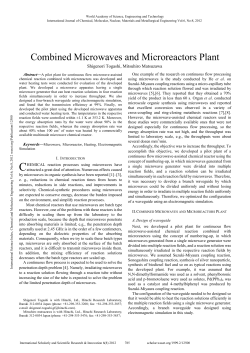 Combined Microwaves and Microreactors Plant
