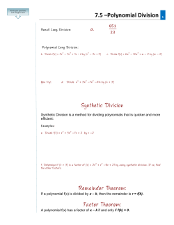 7.5 Polynomial Division - Flipped Math