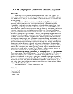 ap lang/comp summer 2016 - Alvord Unified School District