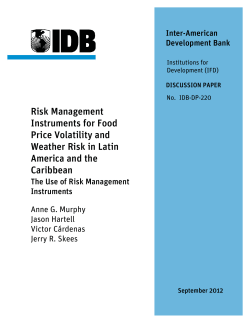 Risk Management Instruments for Food Price Volatility and Weather