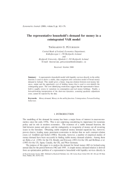 The representative household`s demand for money in a cointegrated