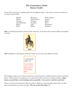 The Canterbury Tales Extra Credit