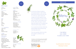 Call MENU - Southwestern Vermont Medical Center