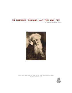 In darkest England and the way out