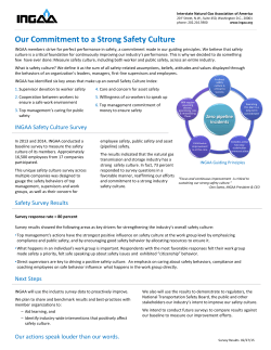 Our Commitment to a Strong Safety Culture