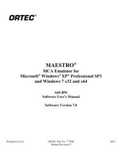 ORTEC MAESTRO-32 v7 User`s Manual 777800P