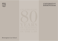80 Years of Law at Birmingham