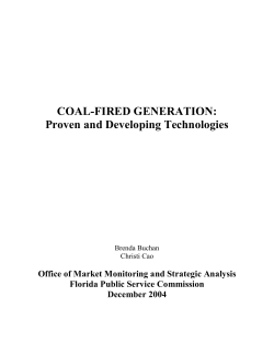 COAL FIRED GENERATION: Proven and Developing Technologies