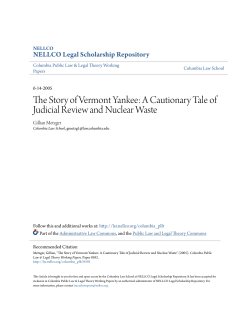 The Story of Vermont Yankee: A Cautionary Tale of
