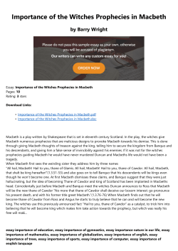 Importance of the Witches Prophecies in Macbeth