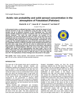 ACIDIC RAIN IN SOUTH WESTERN FAISALABAD PAKISTAN