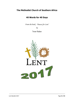 The Methodist Church of Southern Africa 40 Words for 40 Days From