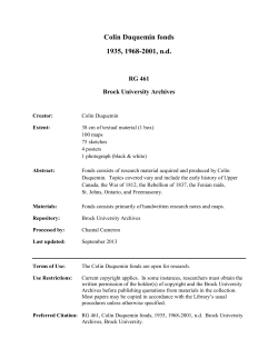 Colin Duquemin fonds RG 461
