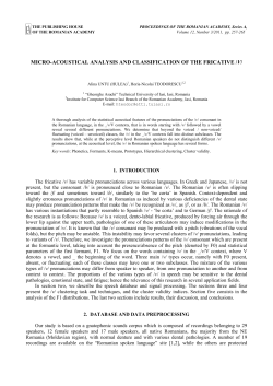 micro-acoustical analysis and classification of the fricative /v