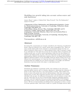Modelling tree growth taking into account carbon source