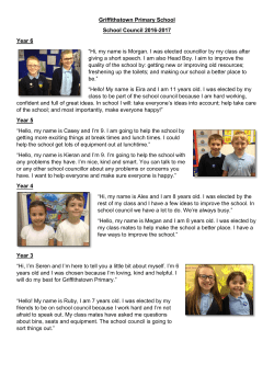 Griffithstown Primary School School Council 2016