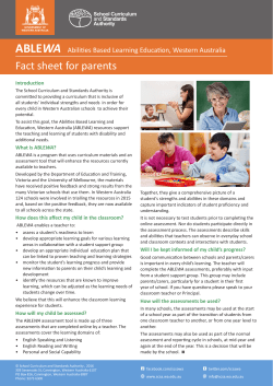 ABLEWA Fact sheet for parents - K-10 Outline