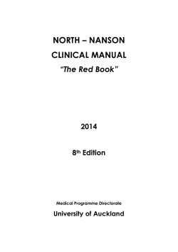 NORTH – NANSON CLINICAL MANUAL “The Red Book”