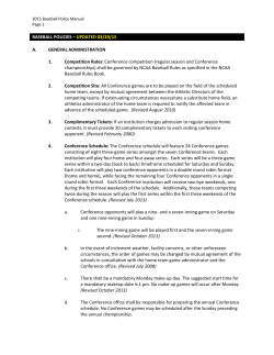 BASEBALL POLICIES &ndash; UPDATED 03/20/15 A. GENERAL