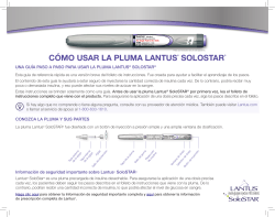 C&Oacute;MO USAR LA PLUMA LANTUS&reg; SOLOSTAR&reg;