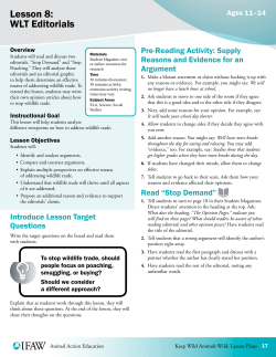 Lesson 8: WLT Editorials