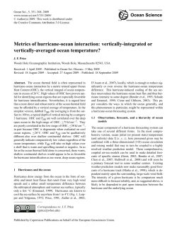 Metrics of hurricane-ocean interaction: vertically