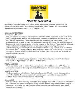 Charlie Brown Audition Packet