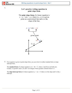 1. 2. If an equation is given in point
