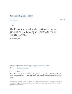 The Domestic Relations Exception to Federal Jurisdiction