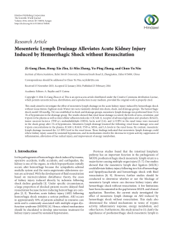 Mesenteric Lymph Drainage Alleviates Acute Kidney Injury Induced