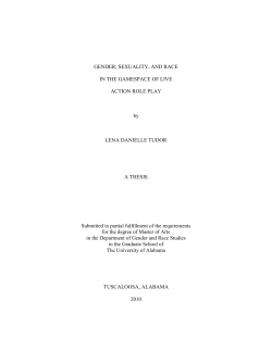 GENDER, SEXUALITY, AND RACE IN THE GAMESPACE OF LIVE