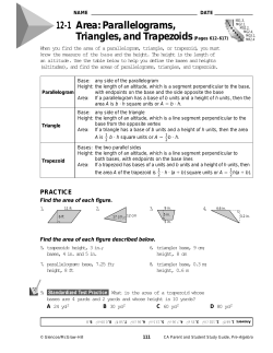12-1 Area: Parallelograms, Triangles, and Trapezoids(Pages 612