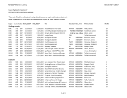 Fall 2017 Intensives