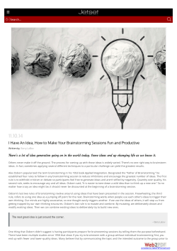 I Have An Idea, How to Make Your Brainstorming Sessions Fun and