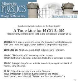A Time Line for MYSTICISM - Center for Action and Contemplation