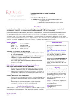 Emotional Intelligence in the Workplace