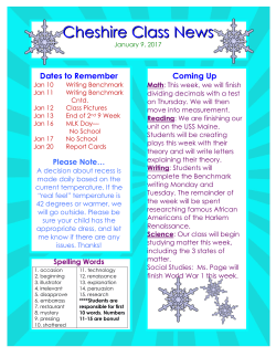 Cheshire Class News - Anderson School District 5