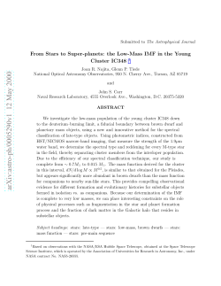 From Stars to Super-planets: the Low