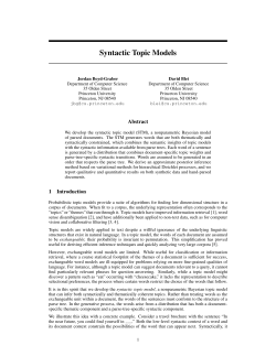 Syntactic Topic Models